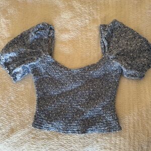 Abercrombie Cropped Puff Sleeve Top